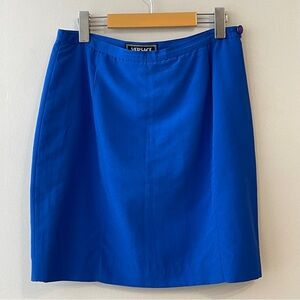 Vintage 90s Versace Jeans Couture Skirt - Royal Blue - Size 32 / 46